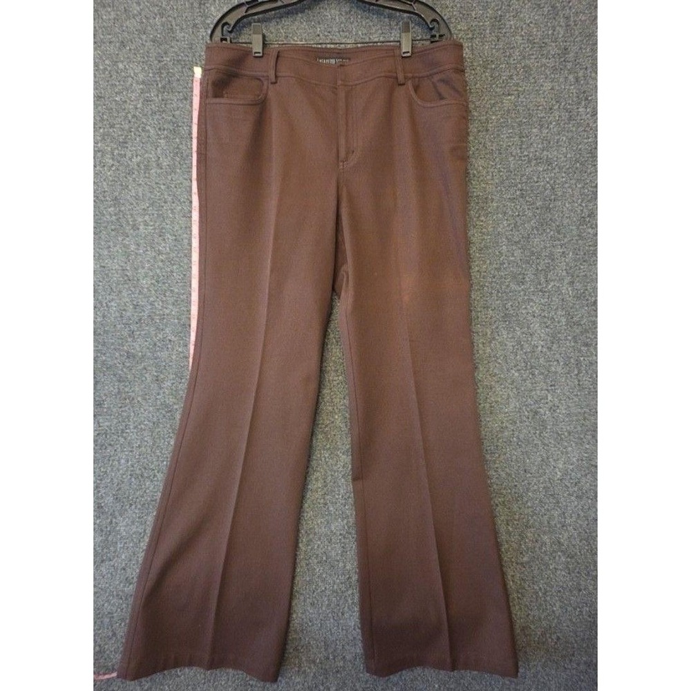 Lafayette 148 New York Pants Womens M Brown Stretch Cotton Twill Bootcut Work